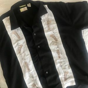 Cubavera Embroidered Panel Short-Sleeve Shirt